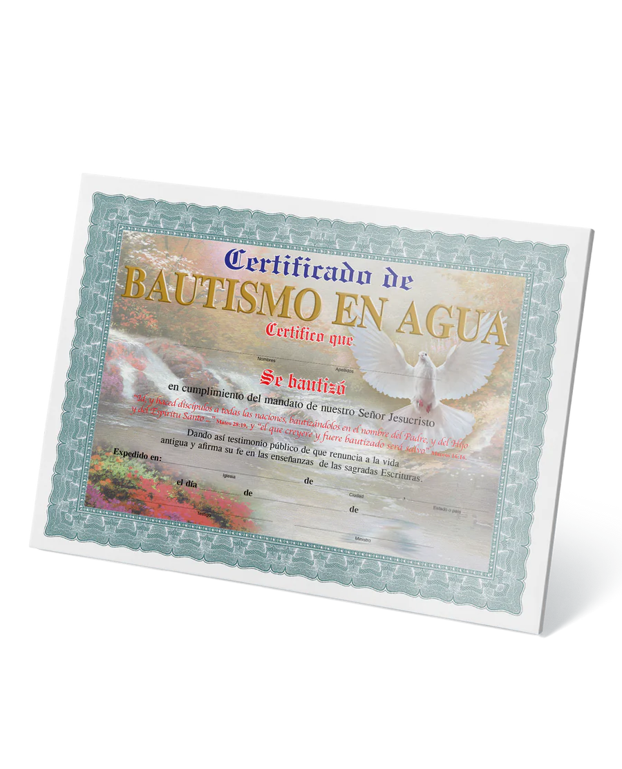 Variedad Certificado Bautismo en Agua