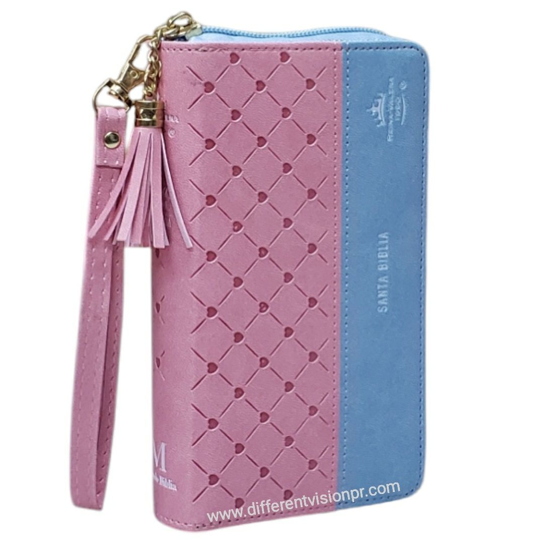 Biblia Chequera para Mujeres RV1960 Rosa y Azul pequeña