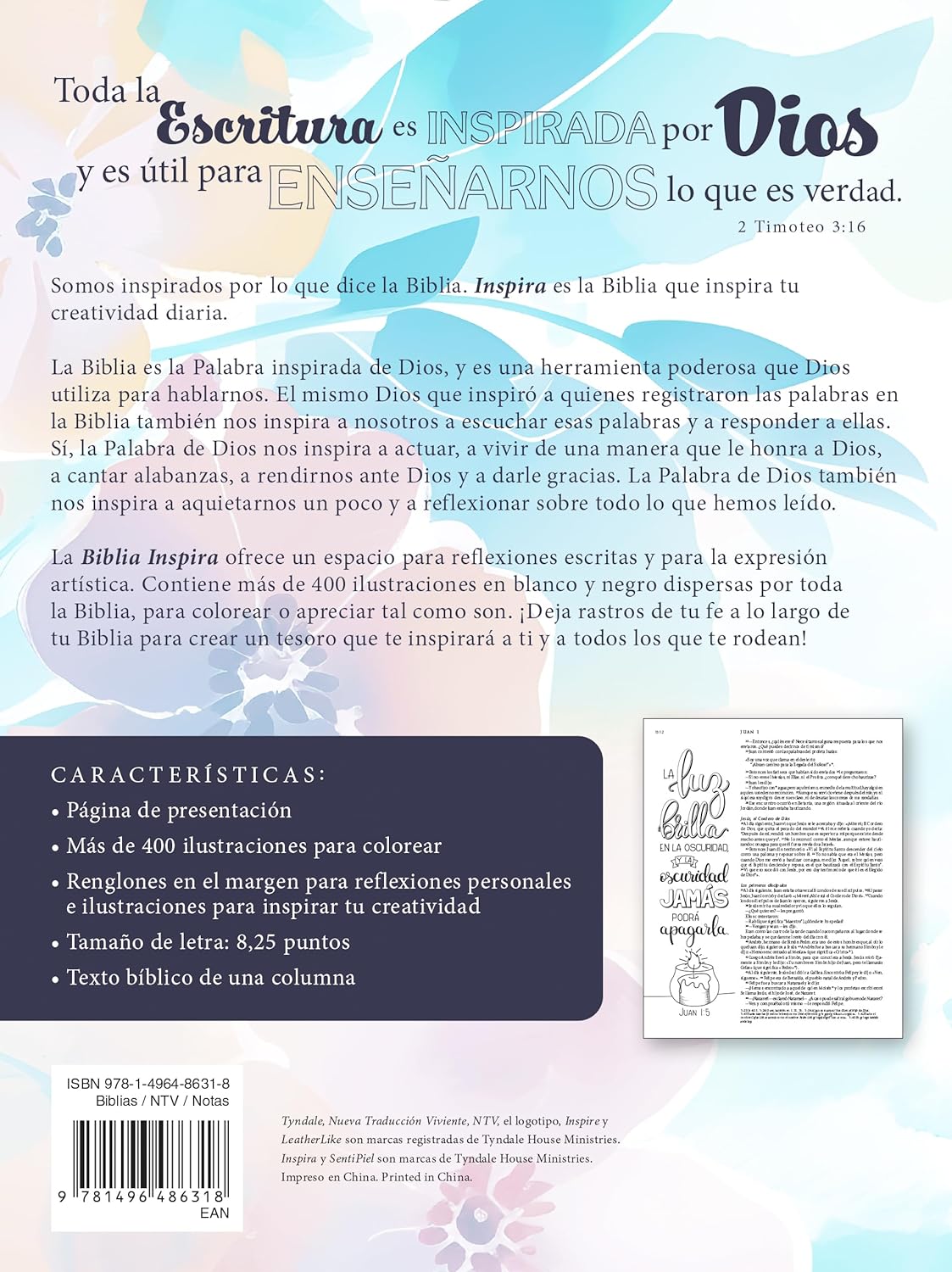 Biblia Inspira NTV Variedad: La Biblia que inspira tu creatividad Tapa blanda