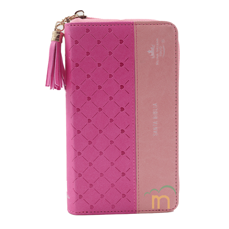 Biblia Chequera para Mujeres RV1960 Rosa y Azul pequeña