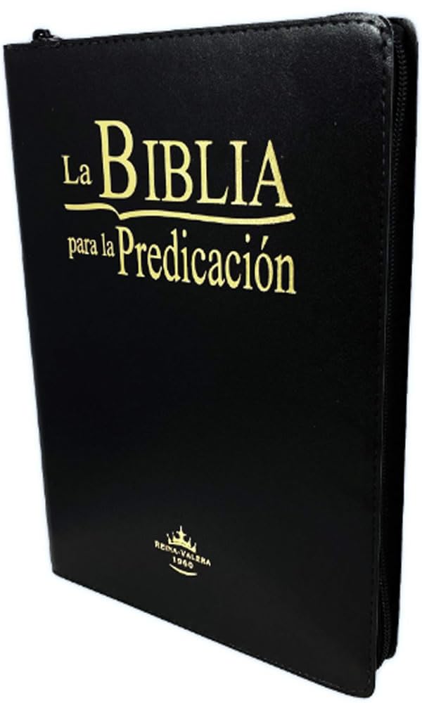 La Biblia para la Predicación RVR60 - Letra Grande, imitación cuero negro, indice, ziper, canto dorado