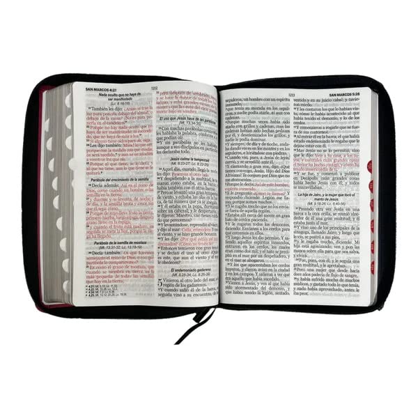 Biblia RVR 1960 Letra Gigante Símil Piel Duotone Negro Fucsia con Índice con Cierre