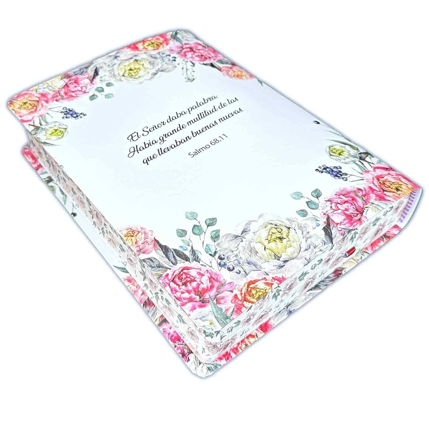 Biblia para la Predicación de Avivamiento, Tapa PU impreso flores, canto floreado, caja de regalo