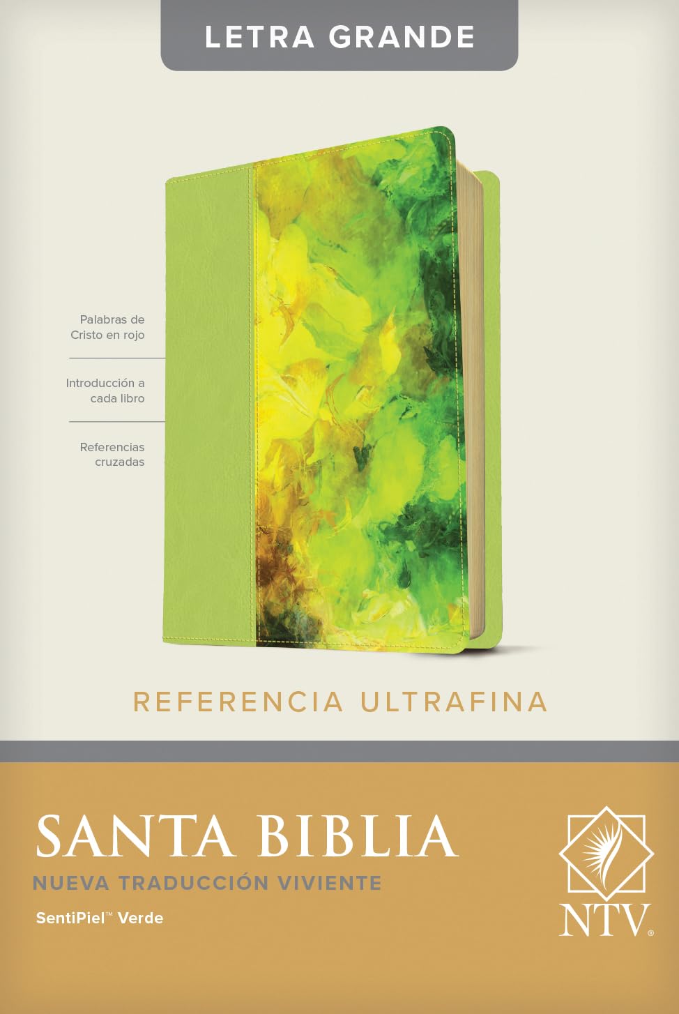 Santa Biblia NTV, Edición de referencia ultrafina, letra grande (SentiPiel, Verde, Letra Roja)