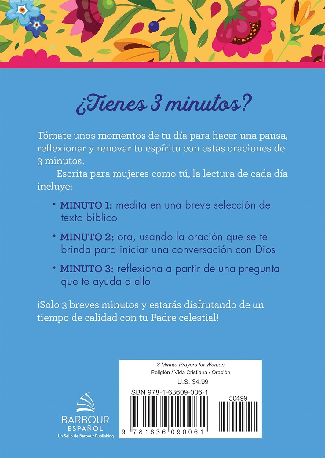 Oraciones de 3 minutos para mujeres - Tapa blanda