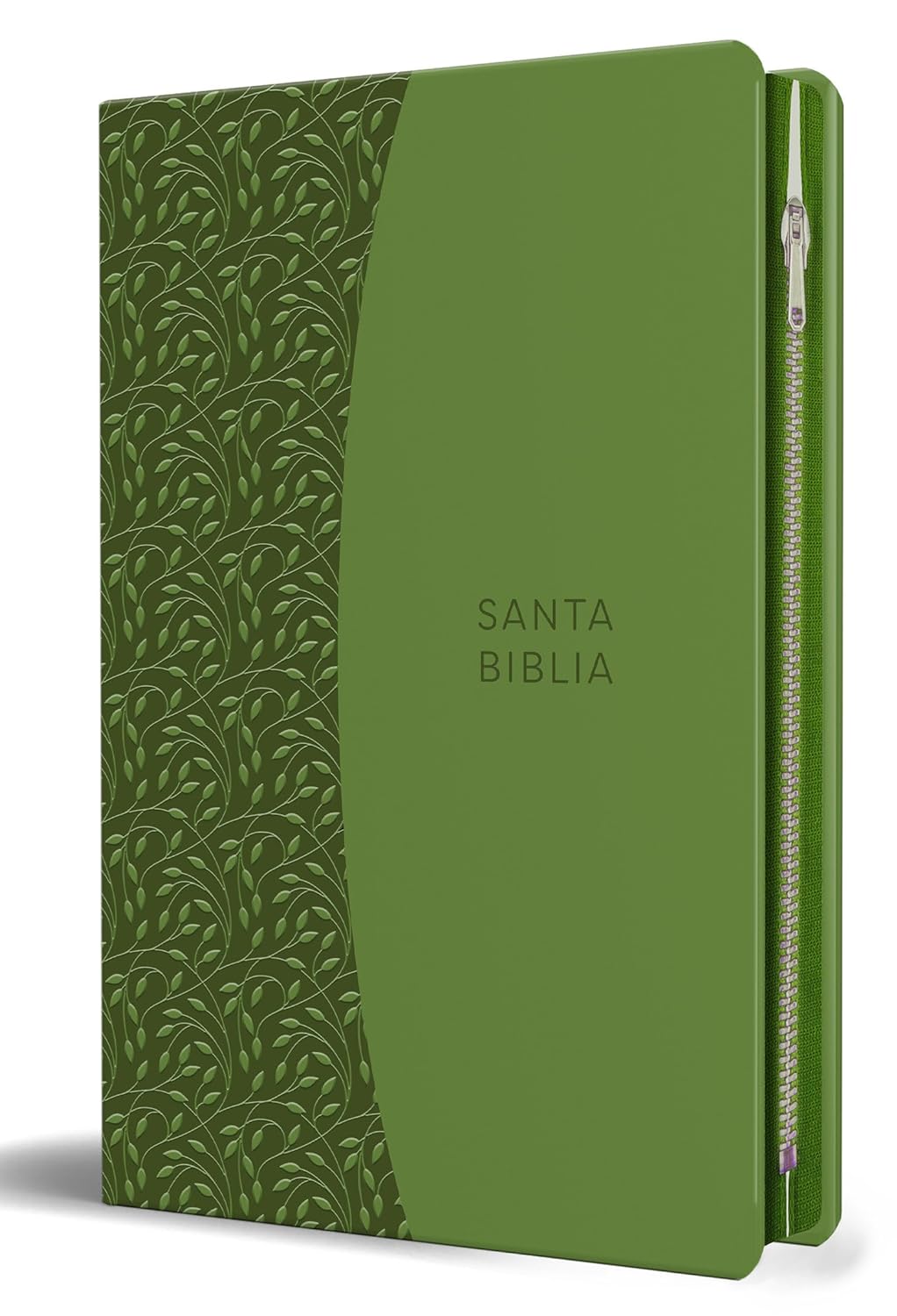 Biblia Reina Valera 1960 Tamaño grande, letra grande piel verde con cremallera