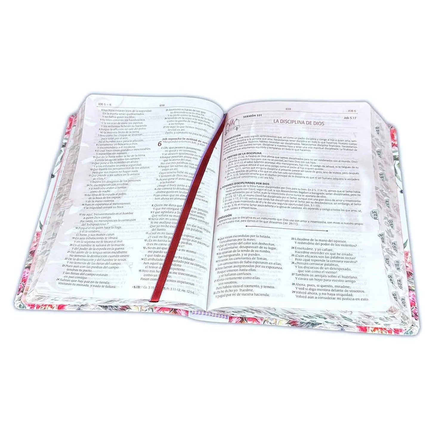 Biblia para la Predicación de Avivamiento, Tapa PU impreso flores, canto floreado, caja de regalo