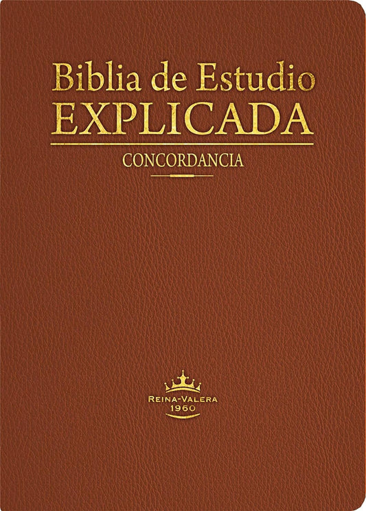 Biblia de Estudio Explicada (Piel especial marrón claro) - Tapa blanda