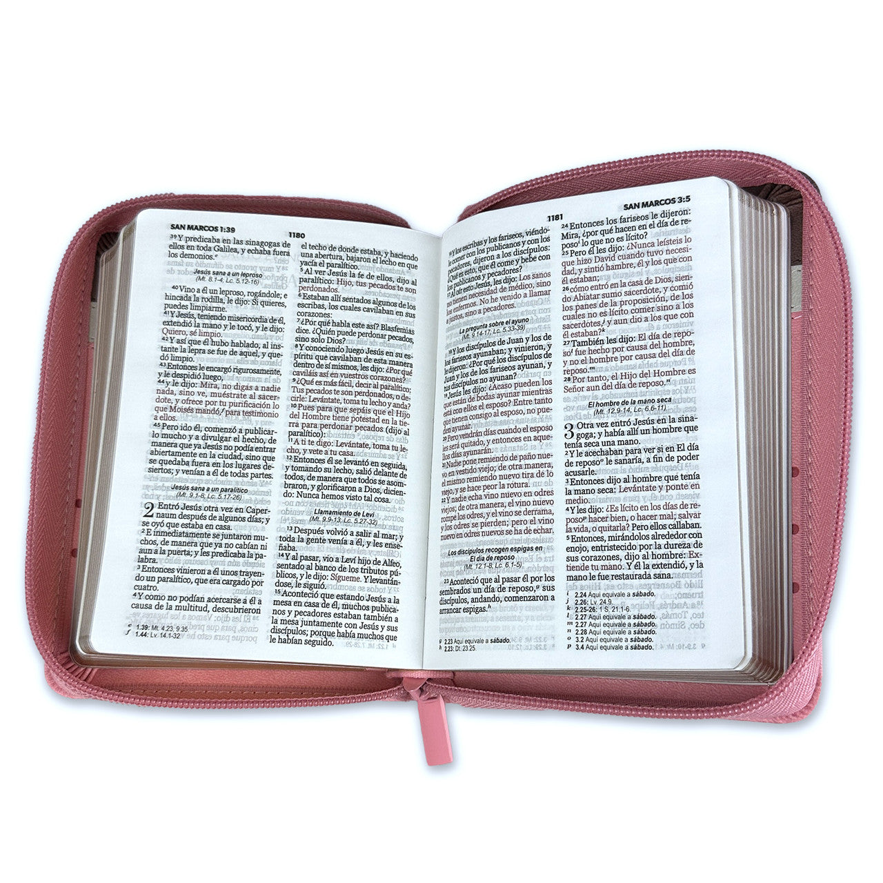 Biblia de Bolsillo con Cierre RV1960 imit café/beige/rosa con flores