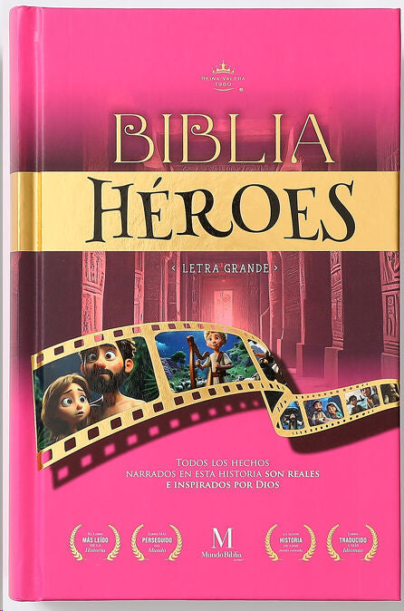 Biblia Héroes RVR60 Letra Grande Tapa Dura Rosa