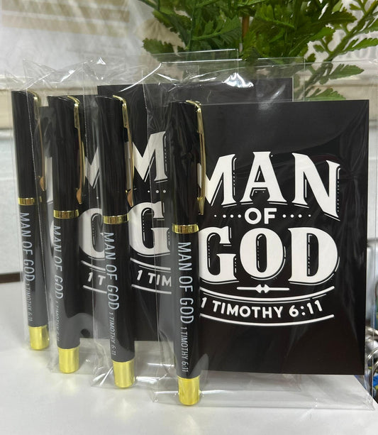 Libreta de bolsillo con boligrafo MAN OF GOD